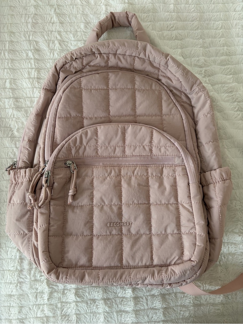 BAGSMART Quilted Pink Backpack